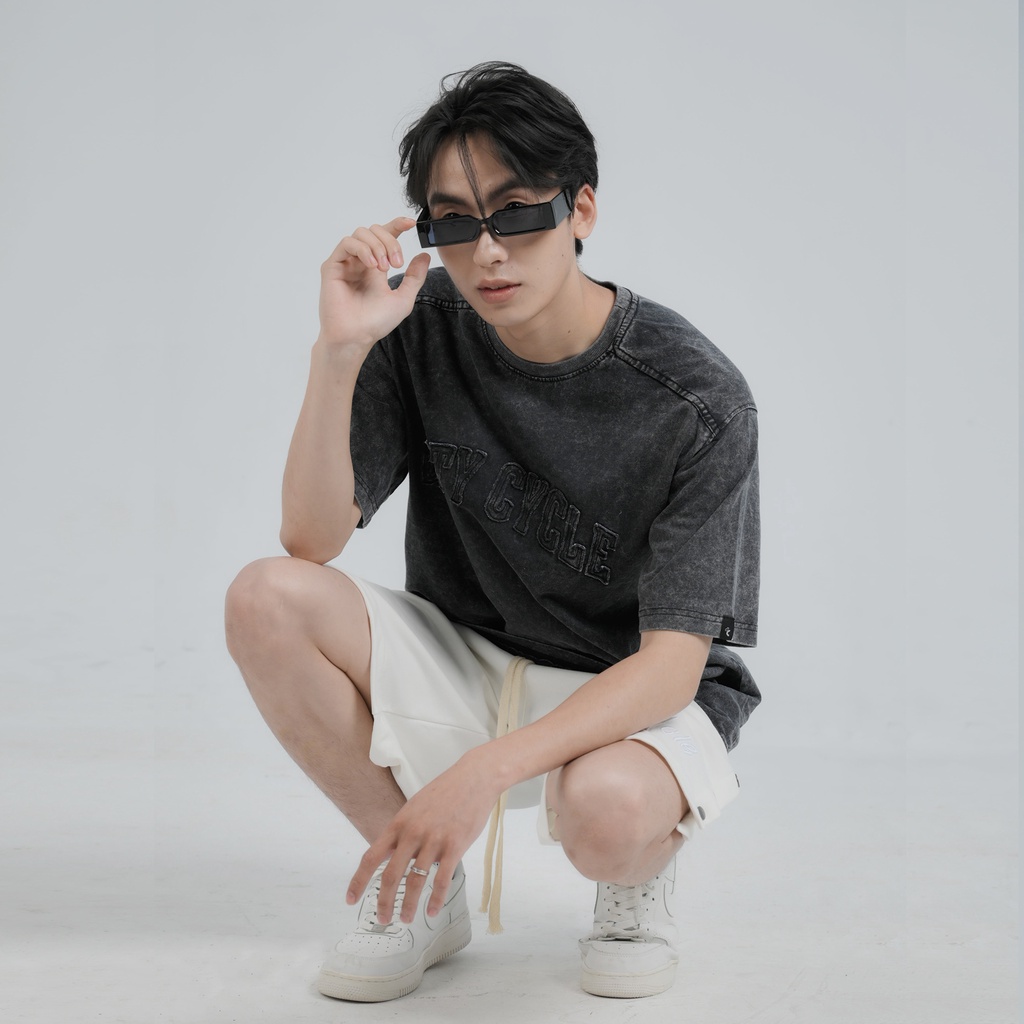Áo thun local brand Acid thêu Logo City Cycle phông wash oversize nam nữ form rộng