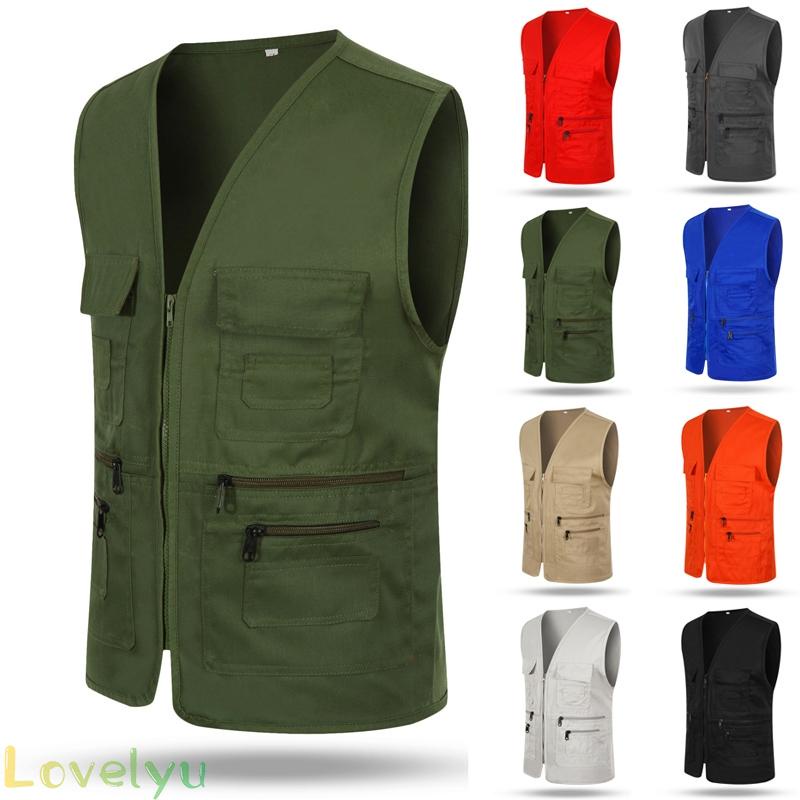 ◀READY▶Mens Multi Pocket Travelers Fishing Photography Director Casual Outdoor Vest Must-have for all-match work# Good Quality