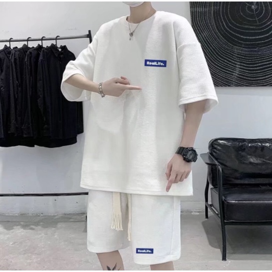 bộ thể thao nam mùa hè Ngắn Tay Màu Sắc Retro đồ bộ nam Thời Trang Cho Nam đồ bộ thể thao nữ