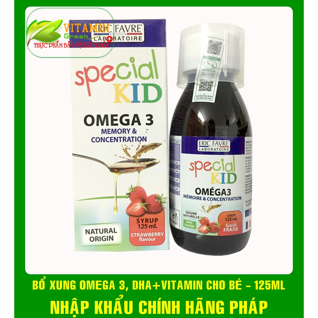 SPECIAL KID OMEGA 3 BỔ XUNG DHA VITAMIN CHO BÉ 125ml | NHẬP KHẨU CHÍNH HÃNG PHÁP