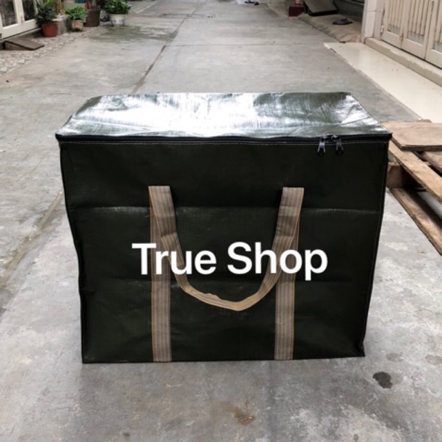 Túi đựng đồ bằng vải bạt đa dụng có khóa kéo hai đầu đựng đồ, quần áo tiện dụng (Loại dày- Size 1,2,3,4-)