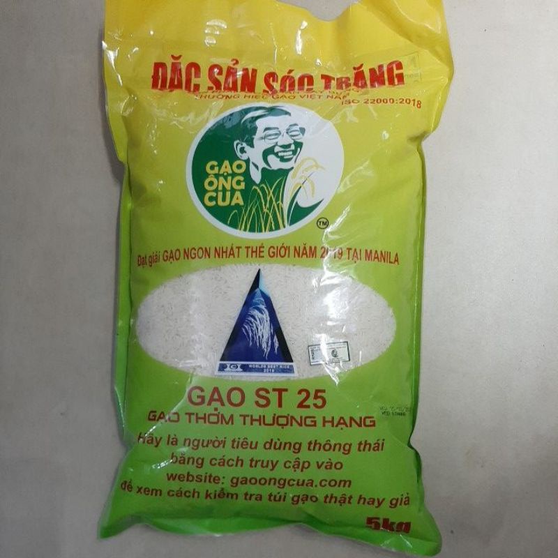 [CÓ TEM CHÍNH HÃNG] Gạo ST25 - Gạo Đặc Sản Sóc Trăng- Gạo Ngon Nhất Thế Giới 2019- PP trực tiếp từ Hồ Quang Cua