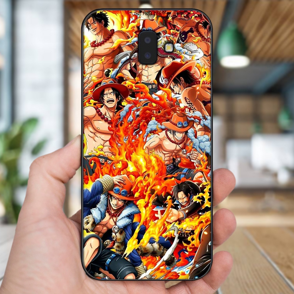 Ốp lưng Samsung J6 Plus viền đen in hình Ace One Piece