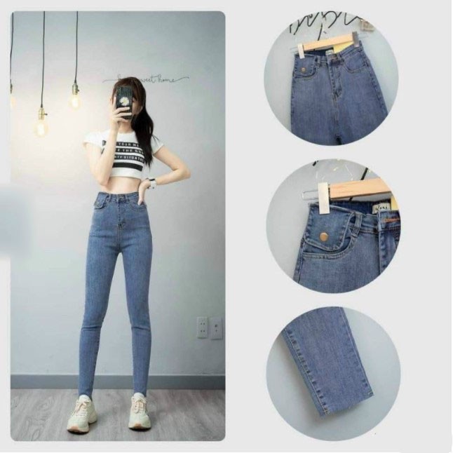 Quần Jeans ôm cạp cao nắp lệch siêu hot (có ảnh thật)