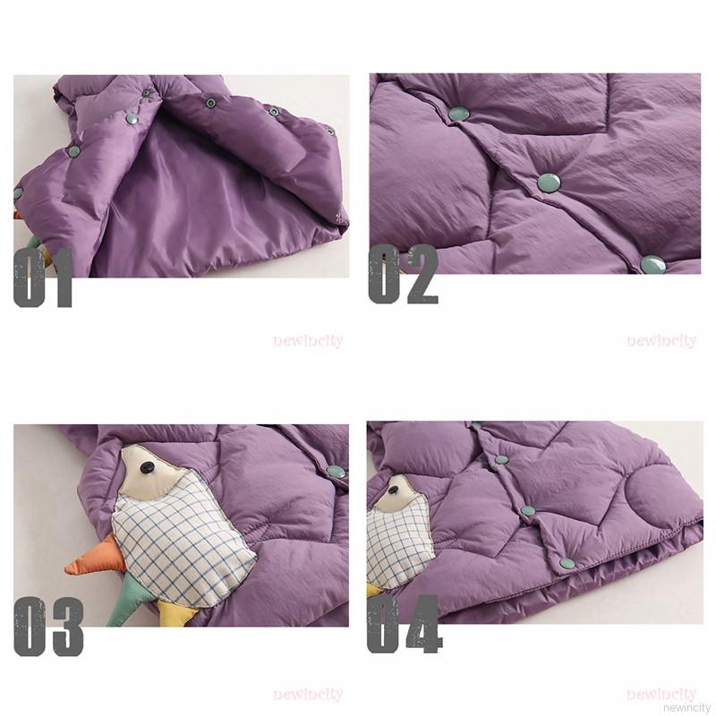 Áo khoác giữ ấm hoạ tiết hoạt hình phong cách Hàn Quốc cho bé