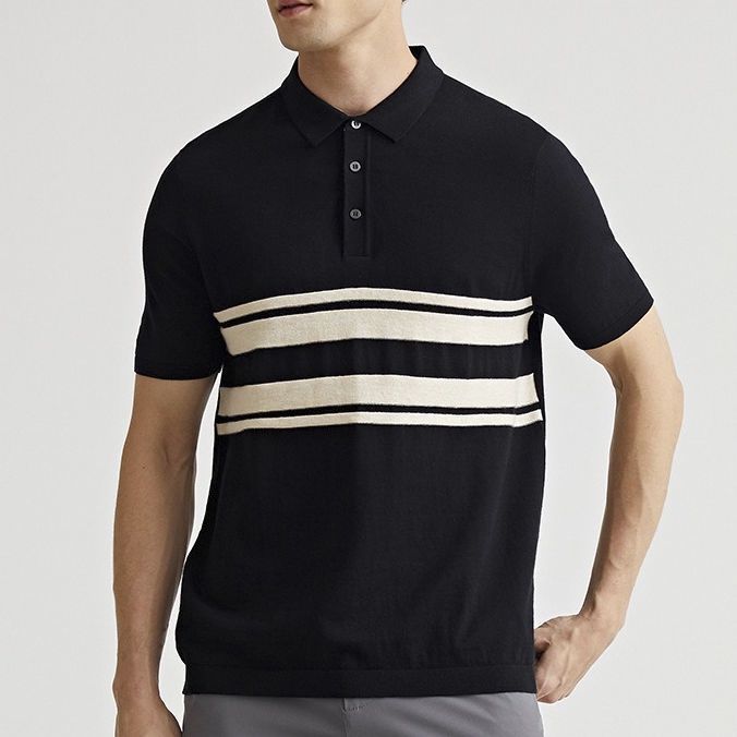 Bán Chạy!F &amp; X Áo Thun polo Dệt Kim Lụa Lạnh Mỏng Cao Cấp Tay Ngắn Kẻ Sọc Thoáng Khí Phong Cách Nhật Bản Thời Trang Mùa Hè Mới 2022 Cho Nam