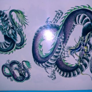 Hình xăm dán rồng 3d ( hình chụp thực tế)