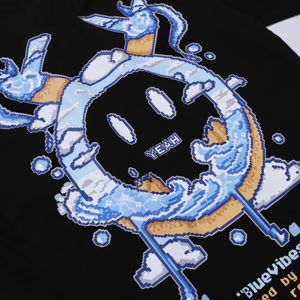 Áo thun tay lỡ OHYEAH phông Unisex nam nữ Premium Cotton oversize form rộng SUMMER VIBES - Đen