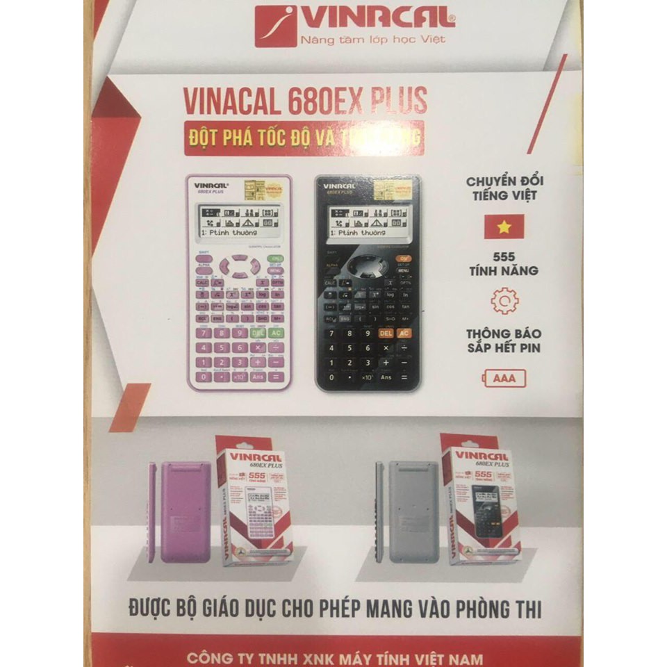 MÁY TÍNH VINACAL FX 680 CHINH HÃNG| VINACAL 680EX PLUS