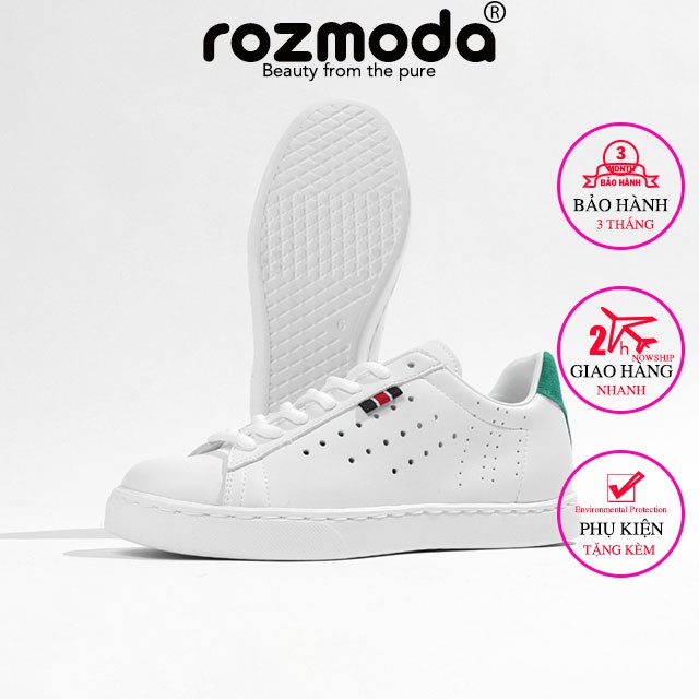 Giày thể thao nữ trắng phong cách Hàn Quốc dễ thương năng động Rozmoda GI08