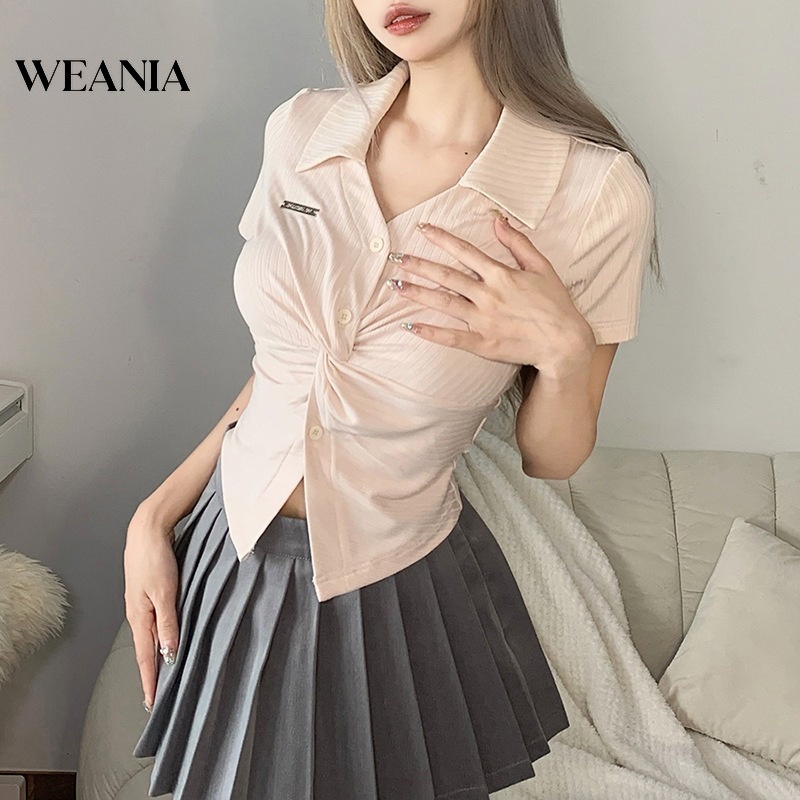 Áo polo Ngắn Tay Thắt Nút Thời Trang Cho Nữ