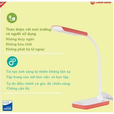 Đèn học Rạng Đông bóng Led chống cận thị để bàn-6W LED Cảm ứng điều chỉnh độ sáng-Model;RD-RL-20.V2