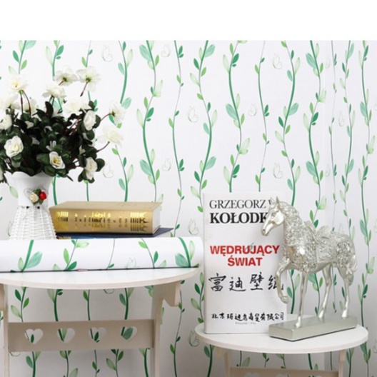 1 mét Giấy dán tường dây leo lá khổ rộng 45cm có keo sẵn