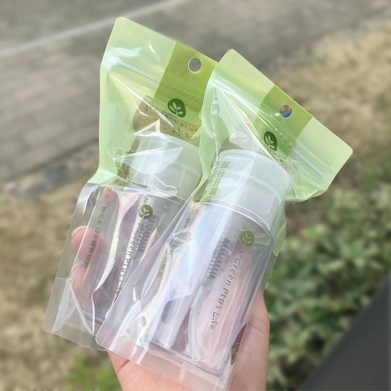 Chai rỗng nắp gập có thể nhấn và lấy lười biếng 100ml có thể chứa nước tẩy trang, nước trang điểm trong suốt và có thể ấn bằng một tay