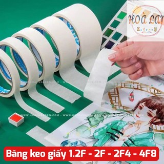 Băng keo giấy các loại 1f2, 2f, 2f4, 4f8