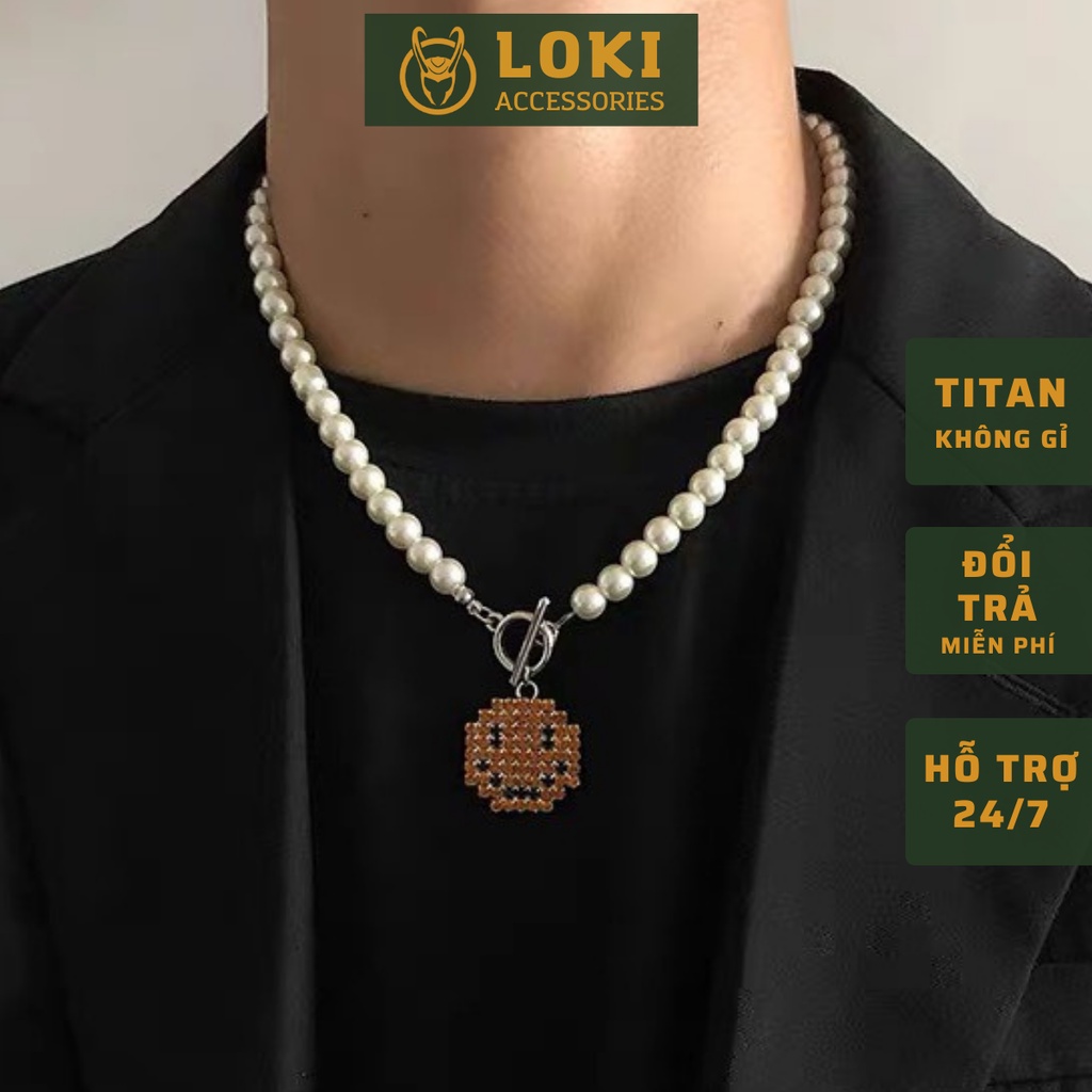 Dây Chuyền Nam Unisex SMILE Hiphop Thời Trang Loki Accessories Ngầu Chất Đẹp - Vòng Cổ Titan - SMILE Chains