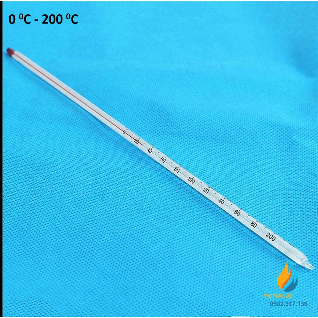 Nhiệt kế thủy ngân, khoảng đo 0 đến 200 độ C
