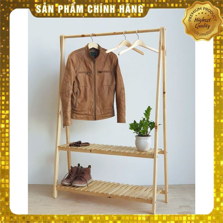 Giá treo quần áo gỗ SHOPHOT1  2 tầng size khổng lồ nội thất kiểu hàn lắp ráp