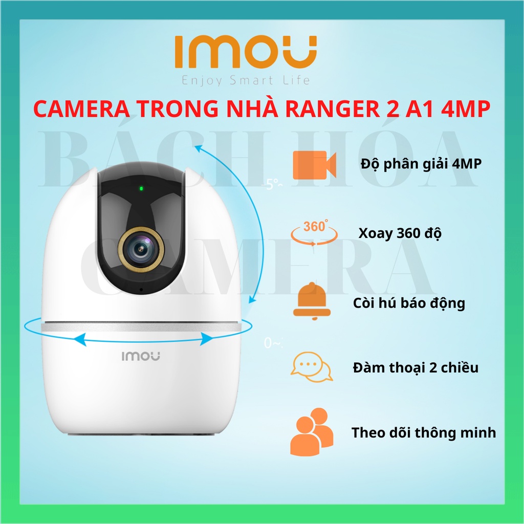 Camera IP WIFI XOAY 360 2M 4M IMOU Ranger2 A42 A42P - A22EP Trong Nhà Còi Hú Báo Động, chính hãng, bảo hành 24 tháng