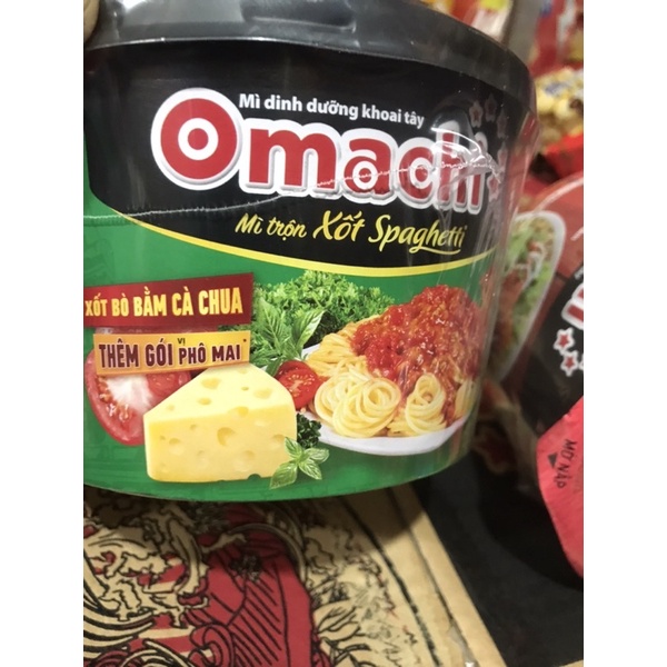 Mì Omachi tô spaghetti  phomai/ bò hầm / sườn hầm/ chua cay ly