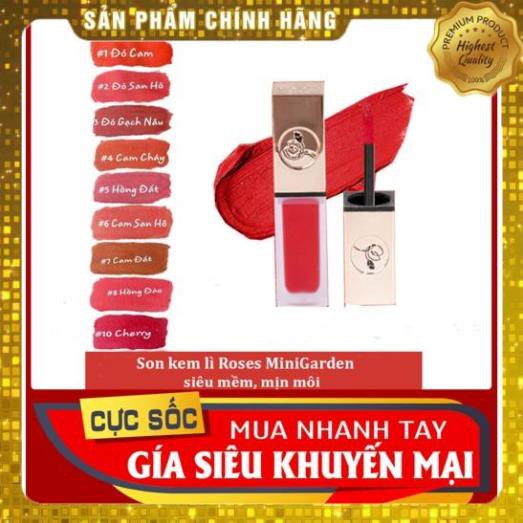Son Kem Lì ROSES MATTE LIPSTICK Minigarden Không Trôi Màu Son Trong 8 Tiếng Siêu Đẹp TDSHOP