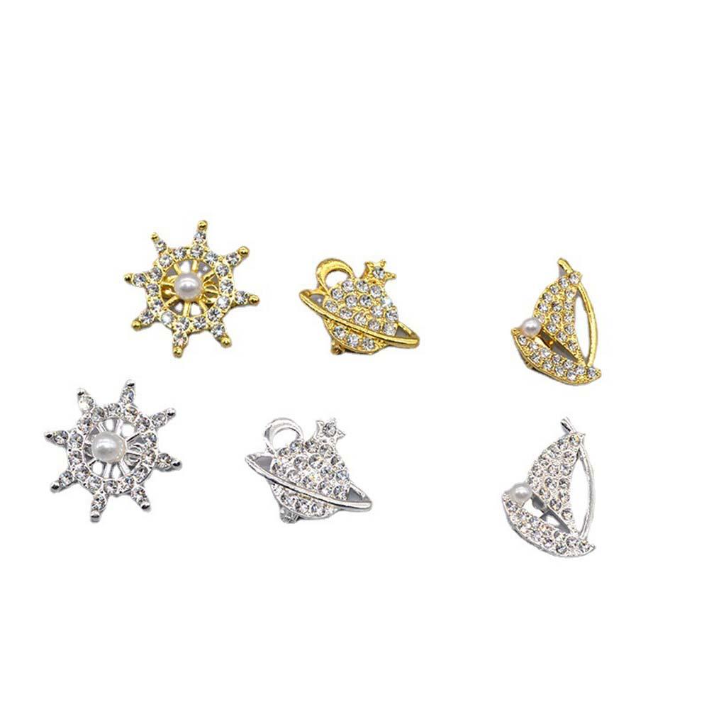 JARRED Trâm Cài Áo Hình Con Tàu Đính Đá Thời Trang Hàn Quốc