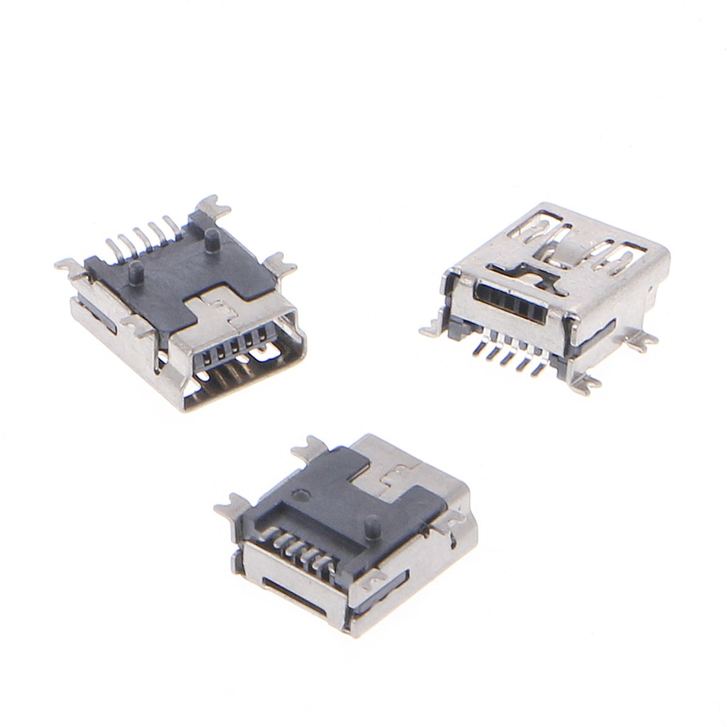 10 Pcs Mini USB Type B 5 Pin Female Socket Connector For Mobile Phone Charging