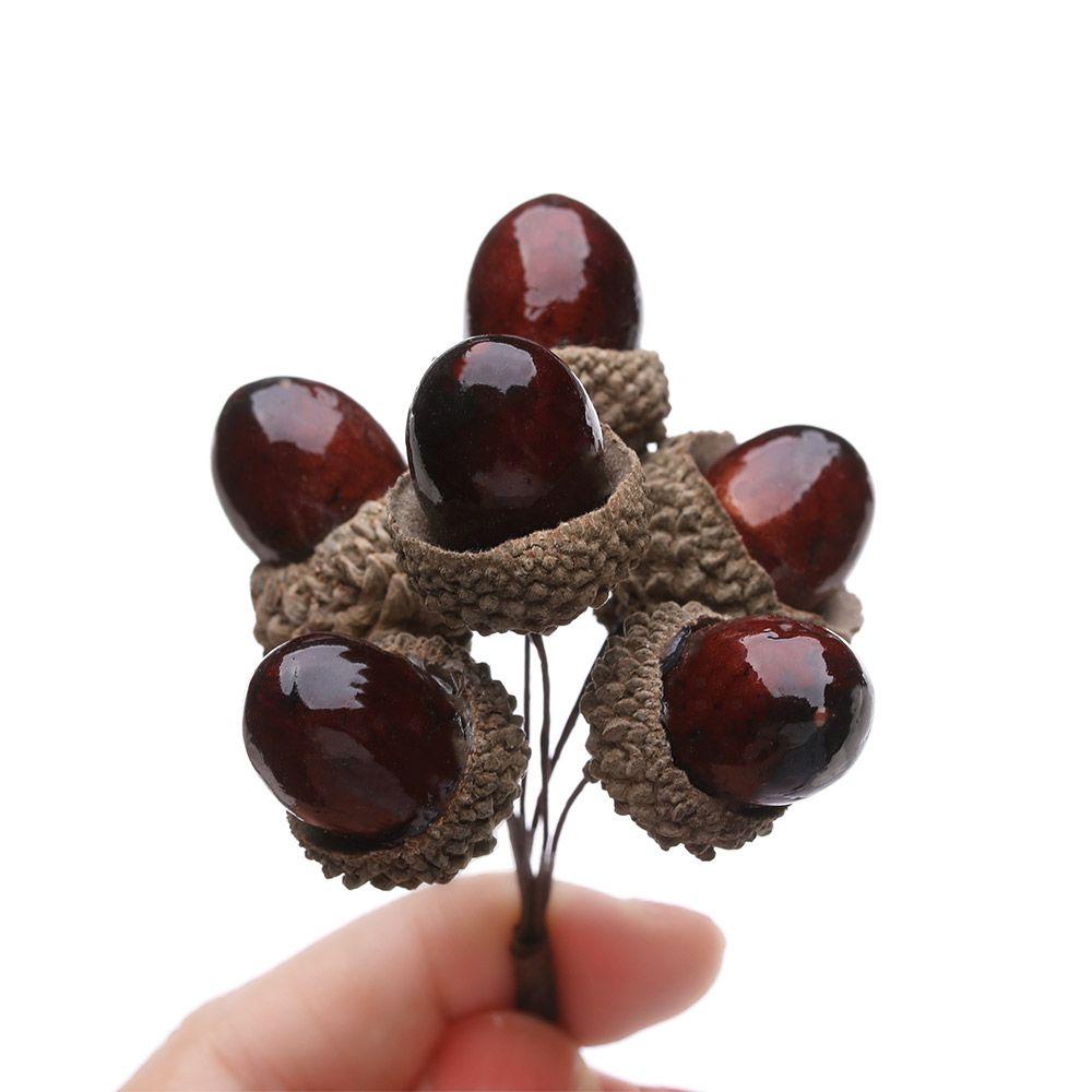 KUNHEV Set 6 Quả Thông Hình Nón / Hoa Mẫu Đơn / Hoa Mẫu Đơn Handmade Trang Trí Nhà Cửa / Quà Tặng Giáng Sinh DIY