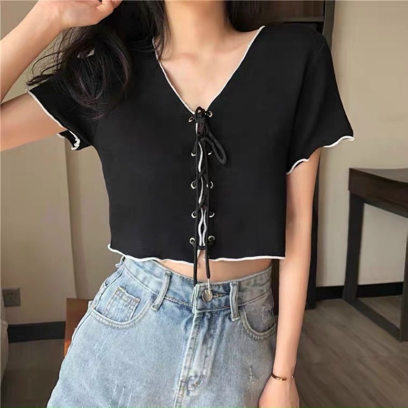 áo crop đan dây ♥️ Ảnh thật