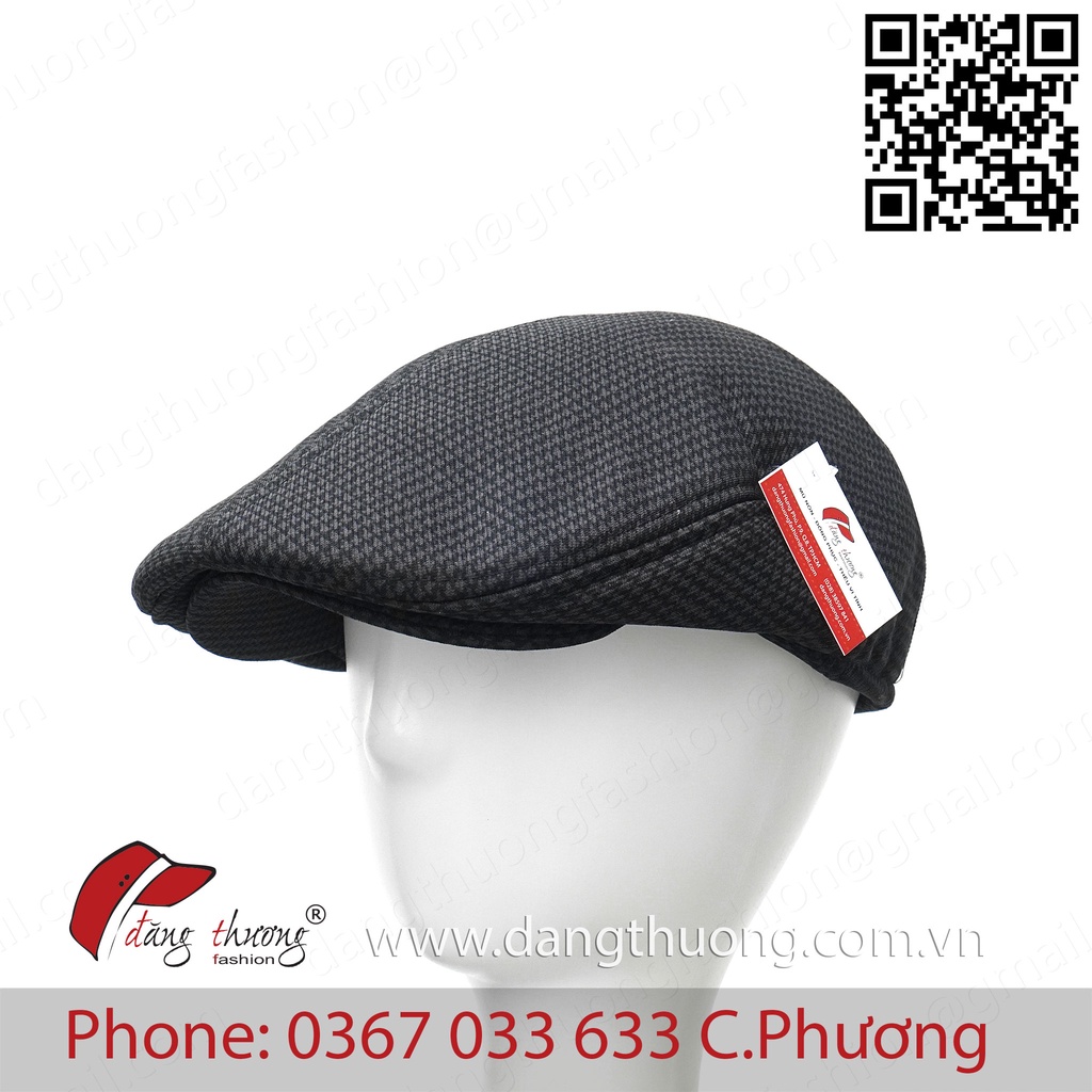 Mũ nồi nam DẠ DÀY DẶN caro bere beret nỉ dạ cho người trung niên, cao tuổi phong cách cổ điển