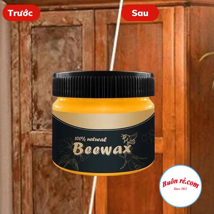 Sáp ong Beewax Đánh Bóng Sàn Gỗ Đồ Gỗ Kèm Khăn Lau - Combo sáp tự nhiên kèm khăn đánh bóng bàn ghế gỗ Br 00538