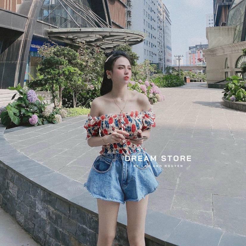 quần short jean xòe, có may kèm quần trong, đủ màu, hình thật sàn nha