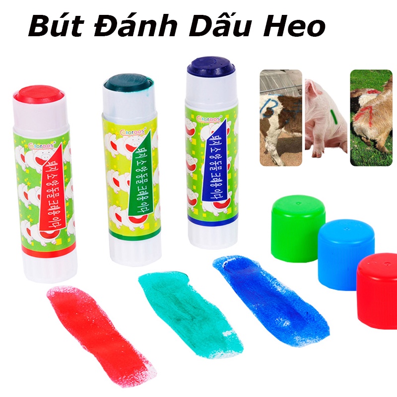 Rẻ🎉3 Màu bút đánh dấu heo , bút sáp đánh dấu gia súc chống nước, không trôi