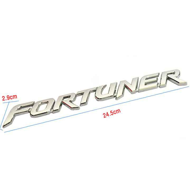 Logo chữ FORTUNER 3D nổi dán trang trí xe