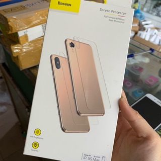 Cường lực lưng trong suốt ip XS max chính hãng Baseus