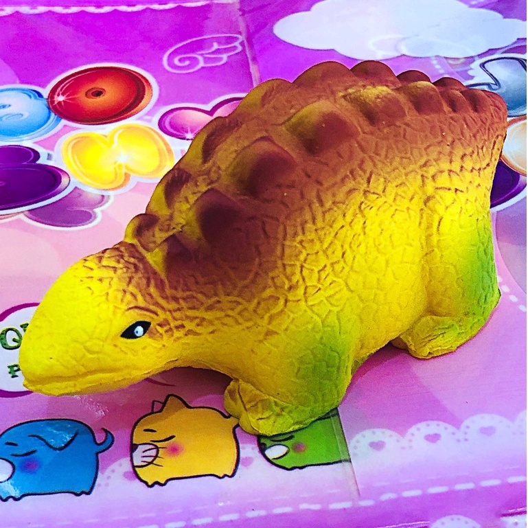 Squishy Lớn JUMBO Hình khủng long màu vàng Đồ Chơi Xốp Giảm Stress Hình mềm mịn dễ Thương đàn hồi Cho Bé