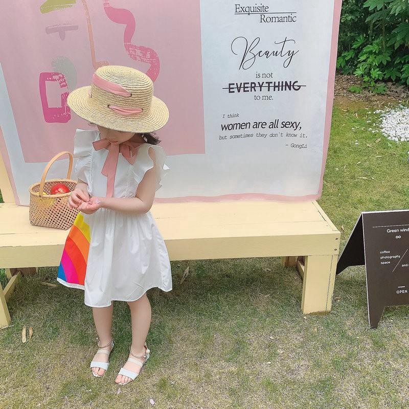 Đầm công chúa hở lưng màu cầu vồng thời trang dễ thương cho bé