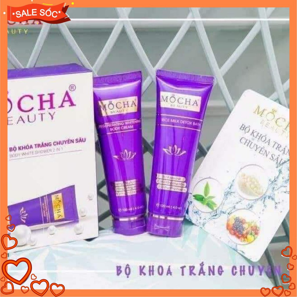 [Tặng ví mocha] CHÍNH HÃNG  Bộ tắm trắng sữa gạo MOCHA