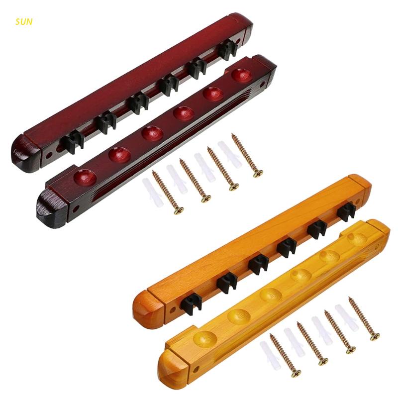 Giá Gỗ 6 Kẹp Gắn Tường Treo Cây Cơ Bi Da Chuyên Dụng