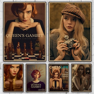 Phim mỹ nữ hoàng gambit áp phích cổ điển kraft giấy nghệ thuật in trang trí nội thất áp phích tường