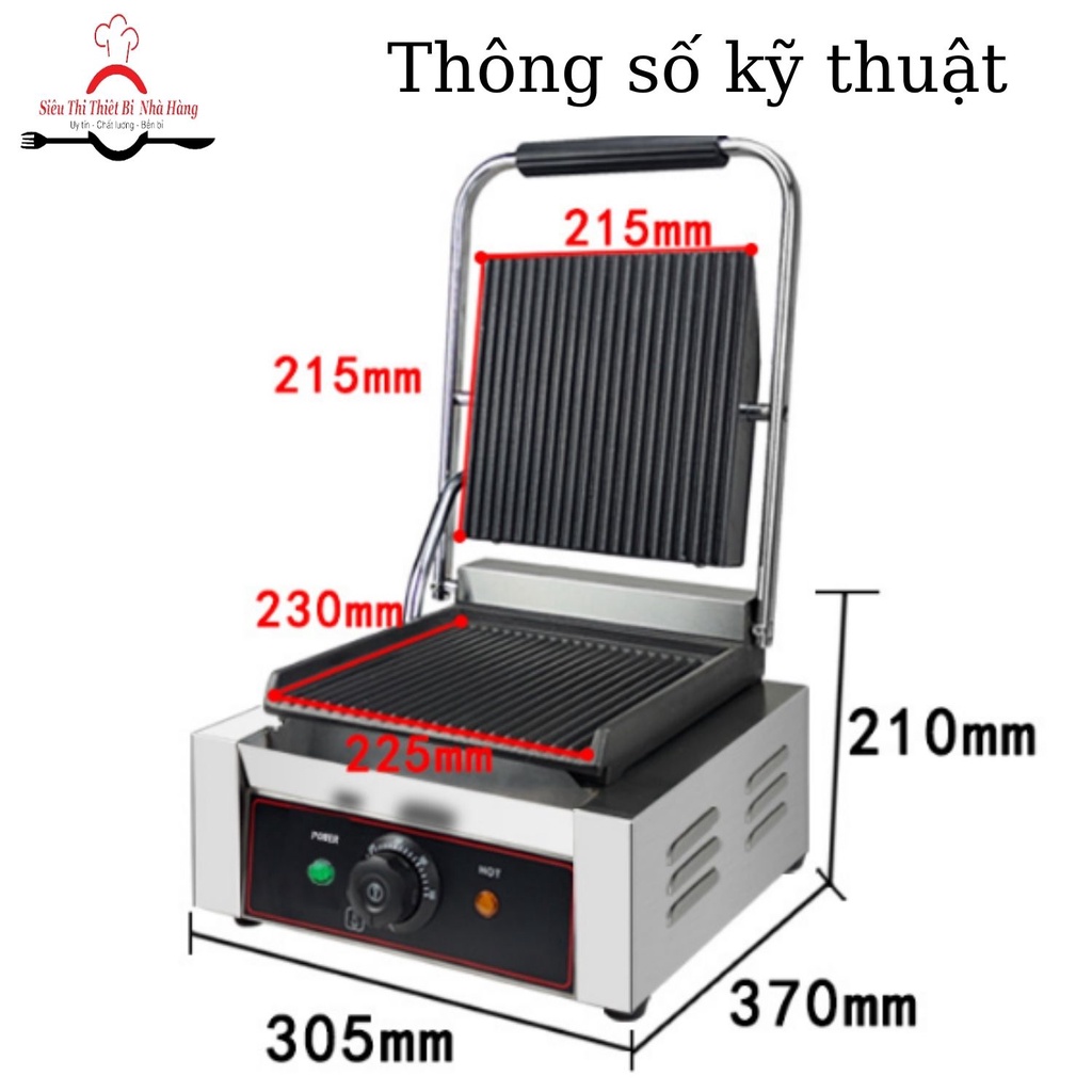 Máy ép bánh mỳ, nướng thịt đơn. Máy nướng bánh mì có tay cầm , Bảo hành 12 tháng