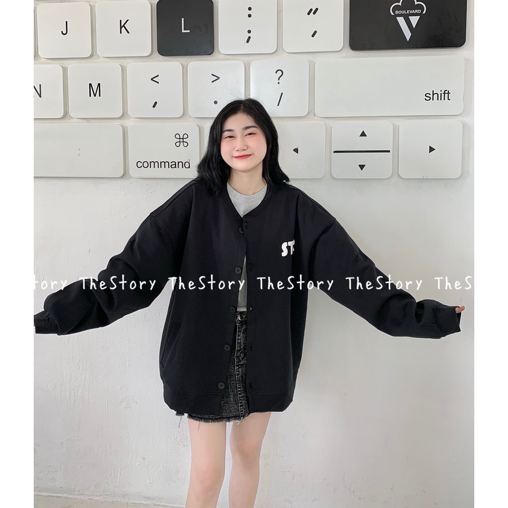 [STORY MADE] [STR] [ẢNH THẬT SHOP CHỤP] Áo cardigan form rộng in chữ A1807