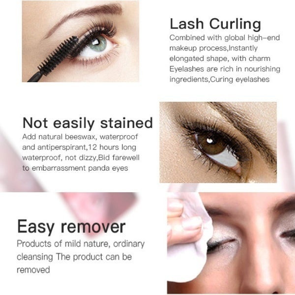 Mascara Sợi Tơ 4D Màu Đen Chống Thấm Nước Chuốt Dài Mi