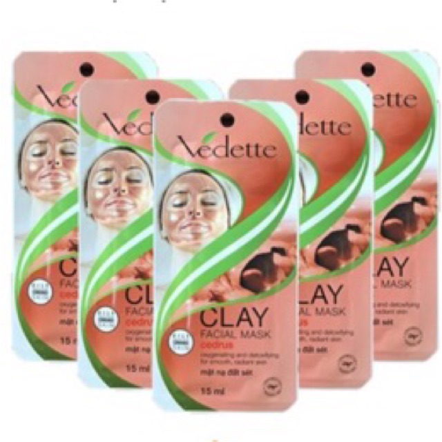 Combo 5 Mặt nạ đất sét Bùn non/ trắng/ Đỏ/ nha đam/ olive vedette 15ml