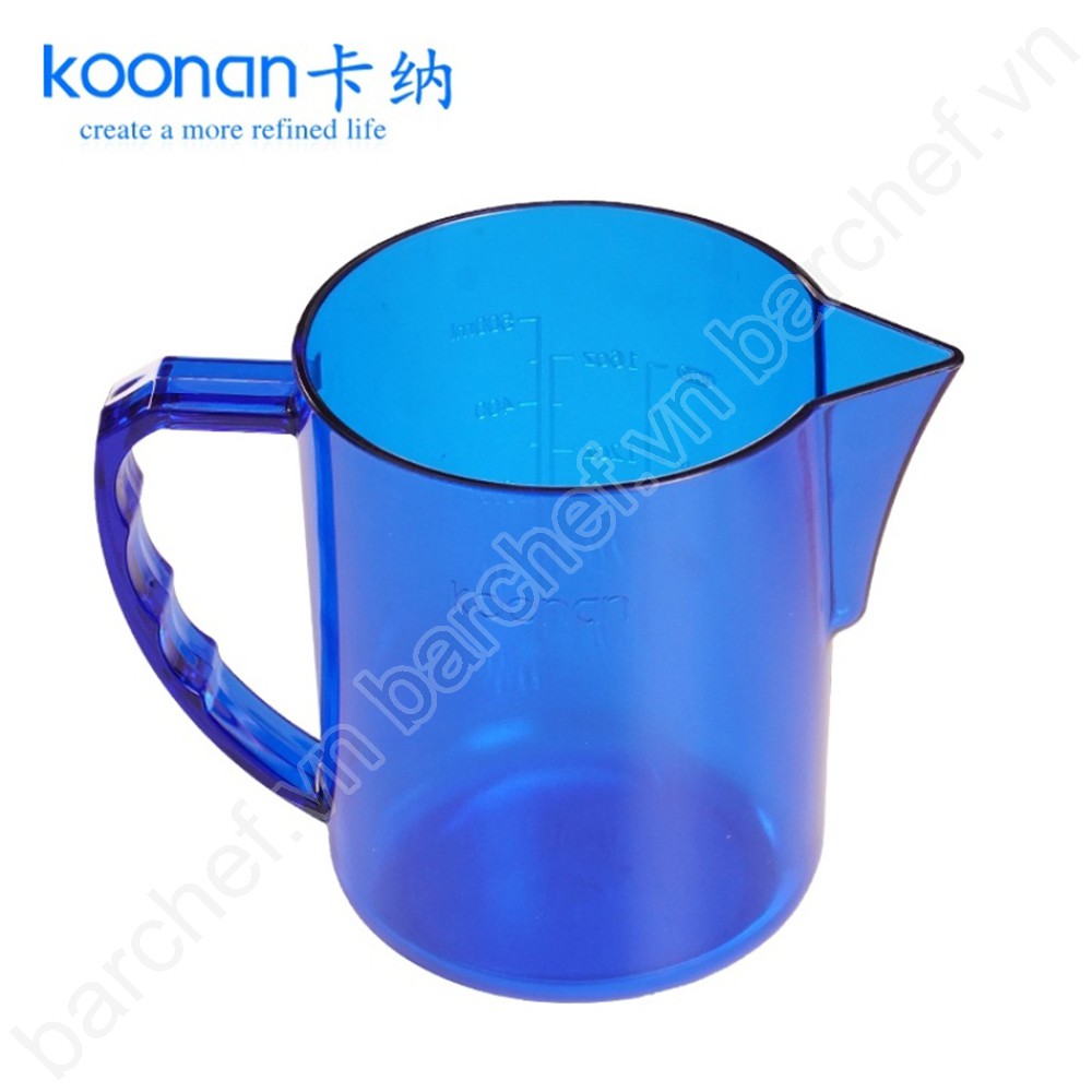 Ca đánh sữa bằng nhựa acrylic Koonan 600ml (KN-5728) màu xanh da trời