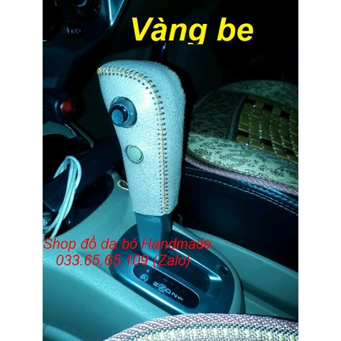 Bọc cần số phanh tay Nissan Livina số tự động bằng da bò thật, hàng loại 1, bảo hành 12 tháng