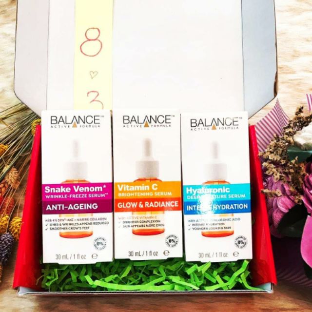 Serum Dưỡng Da Balance Active Formula Vitamin C / Hyaluronic 554 / Máu rồng /Collagen / Nọc Rắn 30ml