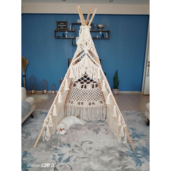 Lều tết dây lưới macrame - Hải Tặc Art Shop