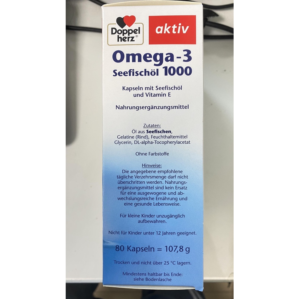 Viên Aktiv Omega 3 1000mg DHA,EPA.Bổ Sung Phát Triển Trí Não,Thị Lực.Hộp 80 Viên