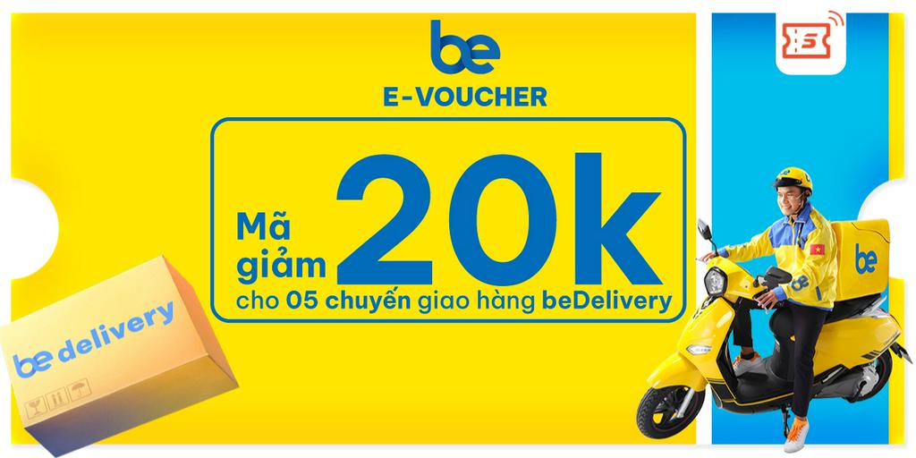 Mã ưu đãi 20k x 5 chuyến beDelivery trên ứng dụng Be